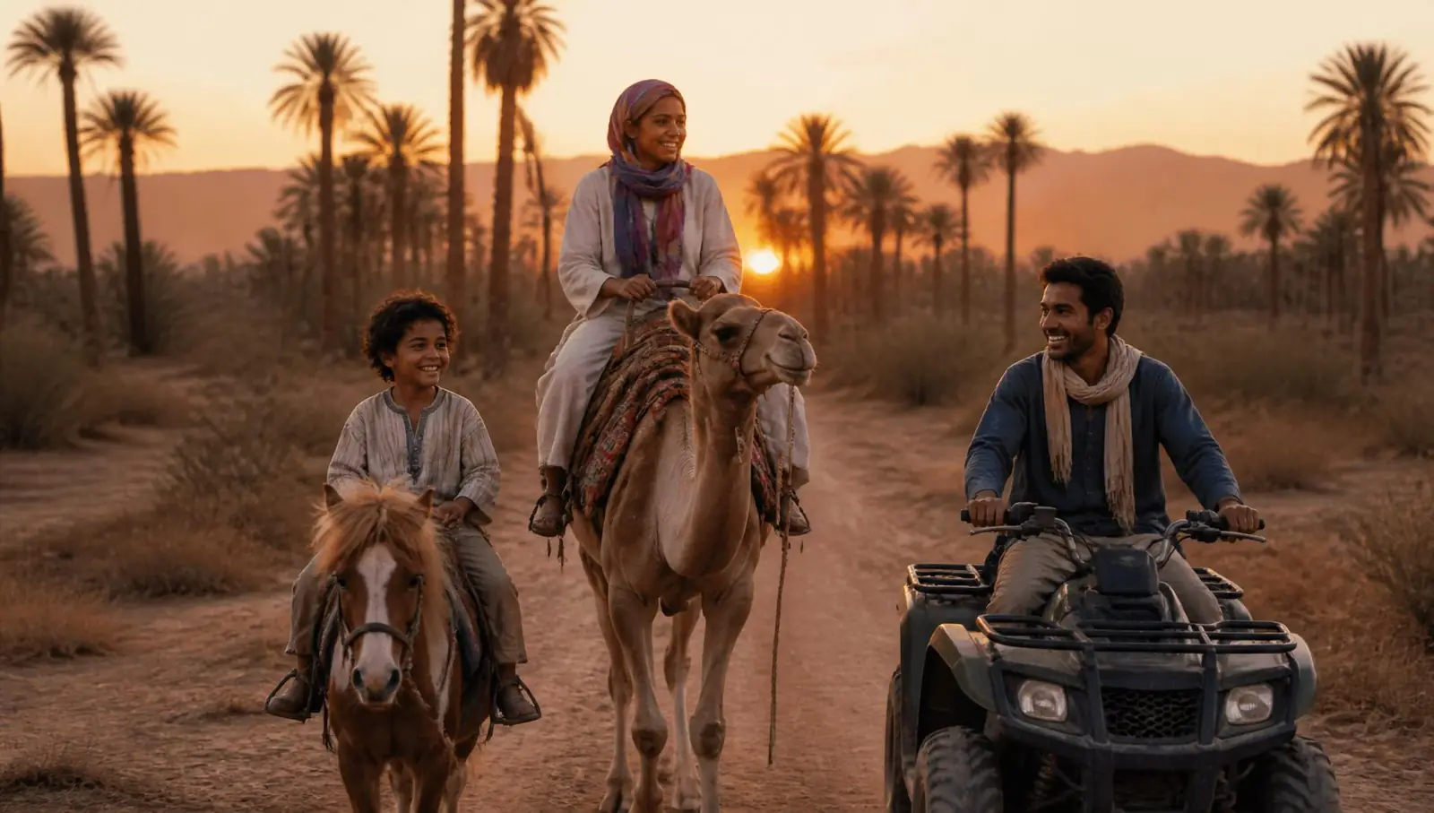 Marrakech Palmeraie desert adventures - quad, camel and pony
